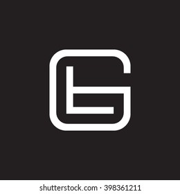 letter G and L monogram square shape logo white black background