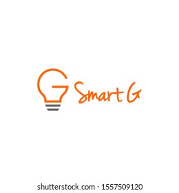 Letter g lamp logo vector