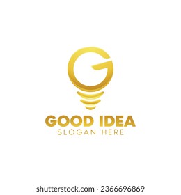 Letter G Lamp Logo Vector Design