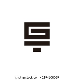 Letra G lámpara, símbolo geométrico cuadrado simple vector logo