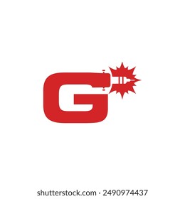 Letter G Laser cutting logo icon vector