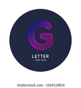 The letter G of the Latin alphabet. Display character in a bright contemporary style. Vector illustration