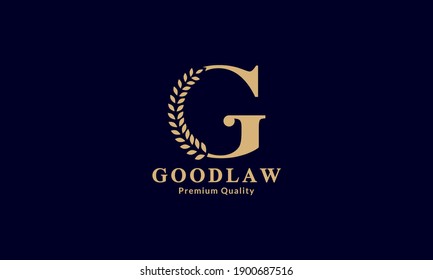 letter g with law simple logo symbol icon vector graphic design 