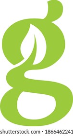 letter G and Leaf abstrack