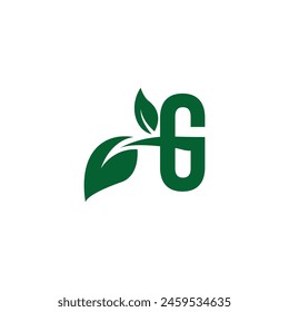 Letra G Leaf Branch logo icono Vector Plantilla.eps