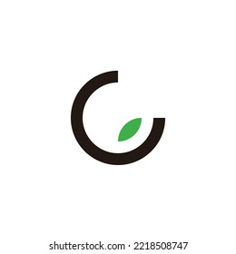 Letra G leaf, símbolo geométrico circular simple vector