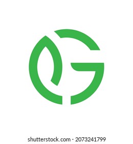 Letter G leaf clean minimalist logo design