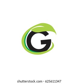 letter g with leaf design logo vector 