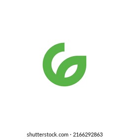 Letter G leaf geometric symbol simple logo vector