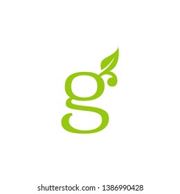 letter G leaf icon logo design concept