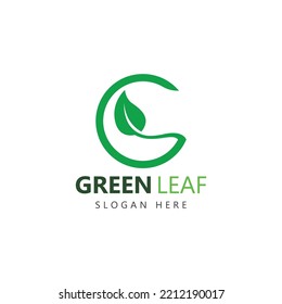 letter g leaf icon logo design concept