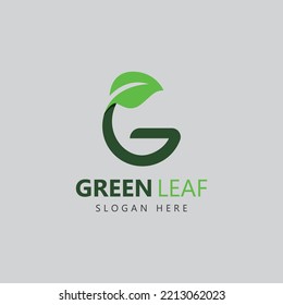 letter g leaf icon logo design concept
