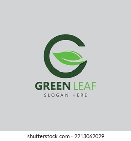 letter g leaf icon logo design concept