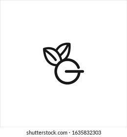 Letter G Leaf Icon template design in Vector illustration. Black Logo And White Backround 