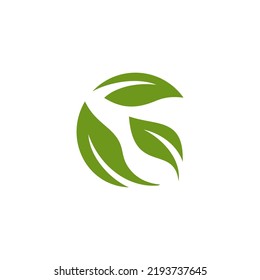 letra g con el concepto de logo hoja ilustración vectorial
