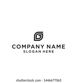letter g with leaf logo design vector illustration template