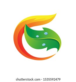 Letter G With Leaf Logo Design