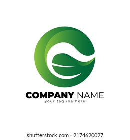 letter G leaf logo design vector sign, Initial Letter G With Leaf Logo, Letter G logo template, trendy g with leaves