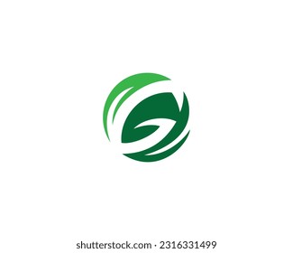 Letter G Leaf Logo Design Vector Graphic Branding Element Template.