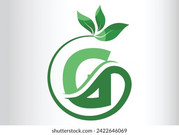 Letter G Leaf Logo Design  Vector letter template design for brand.