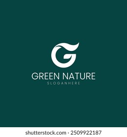 Modelo de design de logotipo de folha de letra g