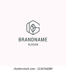 Letter G leaf logo icon design template vector illustration