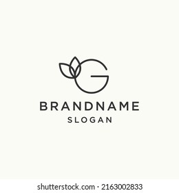 Letter g leaf logo icon design template vector illustration