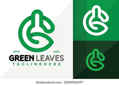 Letra G Leaf Logo Icon Diseño de Vector. Ilustración creativa de diseños de logotipos simples