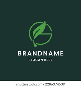 Diseño de ilustración vectorial de la plantilla de logotipo de la hoja de letra g