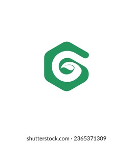 letter g leaf logo template design vector