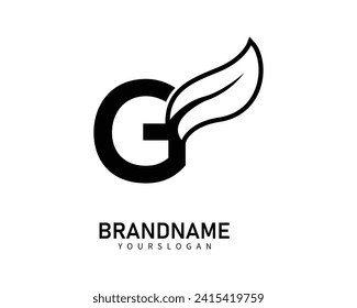 
Letter g leaf logo template