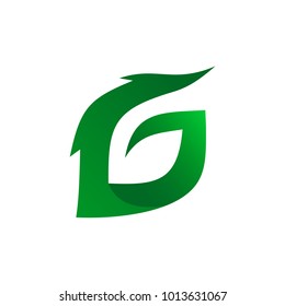 Letter G Leaf Logo Vector