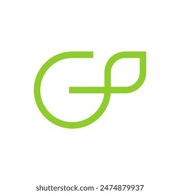 Letter G leaf minimal logo design