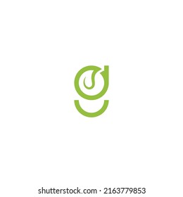 Letter G Leaf. Minimal, Simple, Modern for green business
