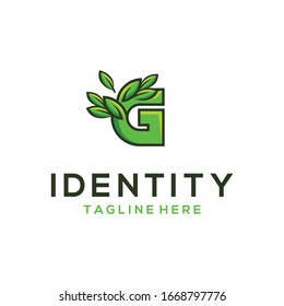 Letter G Leaf Nature Creative Abstract Illustration Business Ecology Logo