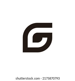 Letter G leaf, outline geometric symbol simple logo vector