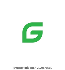 letter G leaf outline simple symbol logo vector