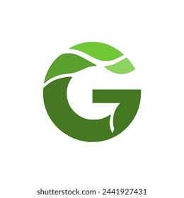 letra G hoja formas logo ilustración vectorial plantilla diseño