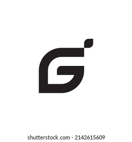 Letter G leaf simple symbol logo vector