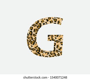 Letter G Leopard Letter Icon , Wild life animal letter G Cheetah Letter Icon. Animal Design Concept.