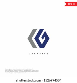 Letter G, LG, GL hexagon Logo icon monogram design. Vector graphic design template element. 