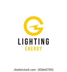Letter G Lighting technology Logo vector design. energy symbol icon graphic. premium emblem for Company and business