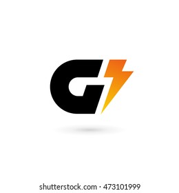Letter G lightning logo icon design template elements