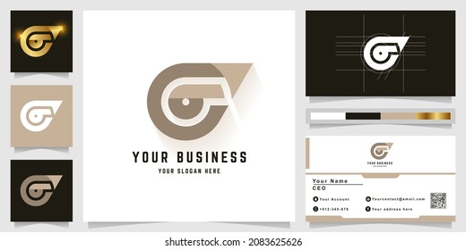 Letter G or like eye monogram logo with business card design