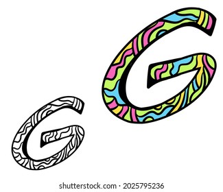 Plantilla de vector de arte de la línea G de letra. Logo, icono, elemento de plantilla de diseño. 