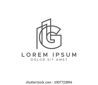 Letter G Line Building Logo