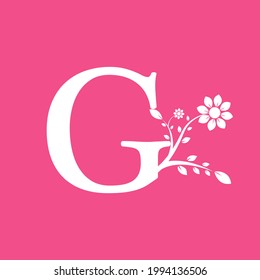 Letra G Flor De Logograma De Fancia Vinculada. Usable para Logos de Negocios y Naturaleza.