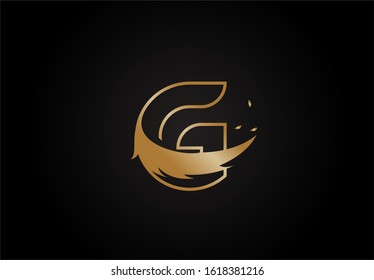letter G linked swoosh angel wing beauty golden monogram logo