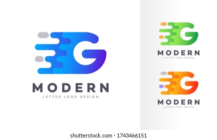 Ilustración de diseño de logotipo geométrico abstracto de líquido de la letra G. Elementos de gradiente fluido. Futurista diseño de logotipo de empresa dinámico de moda. Plantilla EPS vectorial.