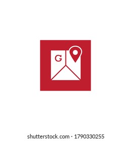 letra g icono de ubicación, mapa. ilustración en color del diseño de plantillas vectoriales